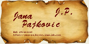 Jana Pajković vizit kartica